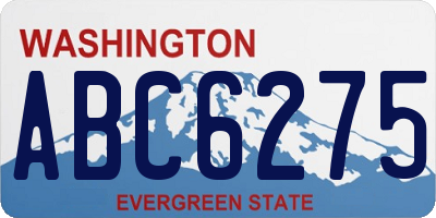 WA license plate ABC6275