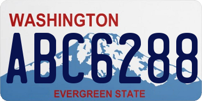 WA license plate ABC6288