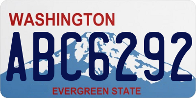 WA license plate ABC6292