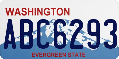 WA license plate ABC6293