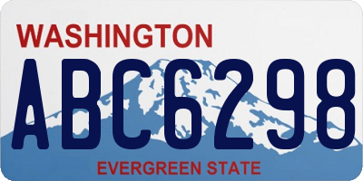 WA license plate ABC6298