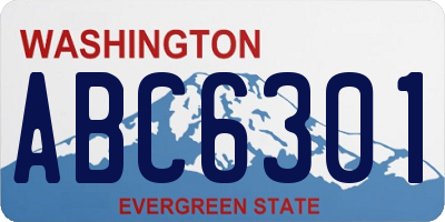 WA license plate ABC6301