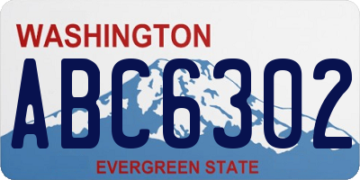 WA license plate ABC6302
