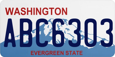 WA license plate ABC6303