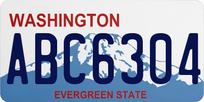 WA license plate ABC6304