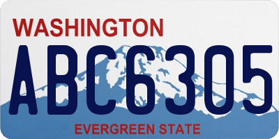 WA license plate ABC6305