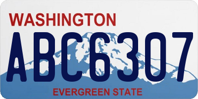 WA license plate ABC6307