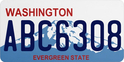 WA license plate ABC6308