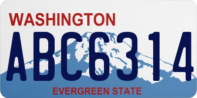 WA license plate ABC6314