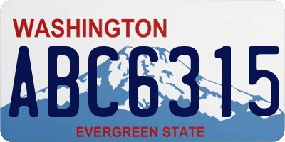WA license plate ABC6315