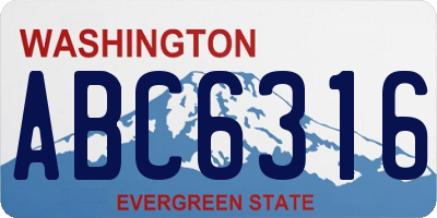 WA license plate ABC6316