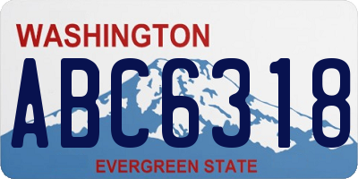 WA license plate ABC6318