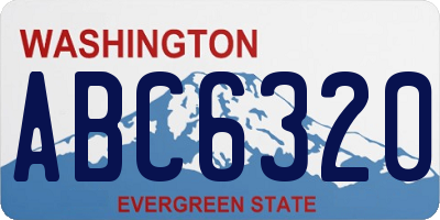 WA license plate ABC6320