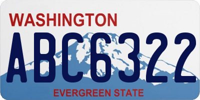 WA license plate ABC6322
