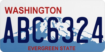 WA license plate ABC6324