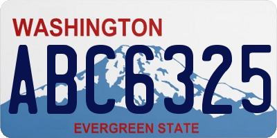 WA license plate ABC6325
