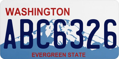 WA license plate ABC6326
