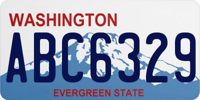 WA license plate ABC6329