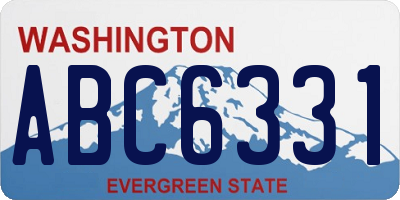 WA license plate ABC6331