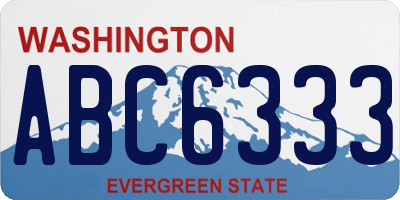 WA license plate ABC6333