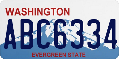 WA license plate ABC6334
