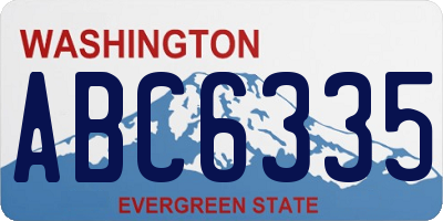 WA license plate ABC6335