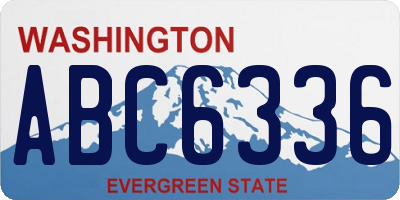 WA license plate ABC6336