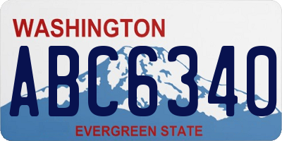 WA license plate ABC6340