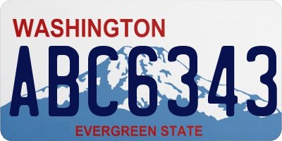 WA license plate ABC6343
