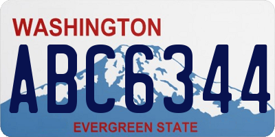 WA license plate ABC6344