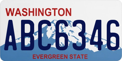 WA license plate ABC6346
