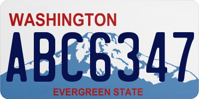 WA license plate ABC6347