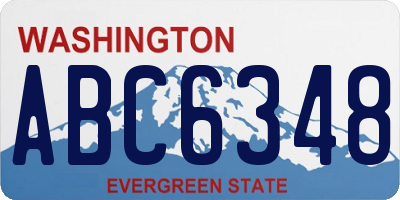WA license plate ABC6348