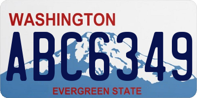 WA license plate ABC6349