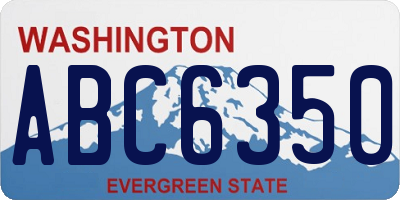 WA license plate ABC6350