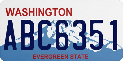 WA license plate ABC6351