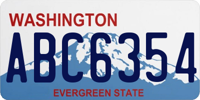 WA license plate ABC6354