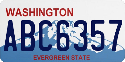 WA license plate ABC6357