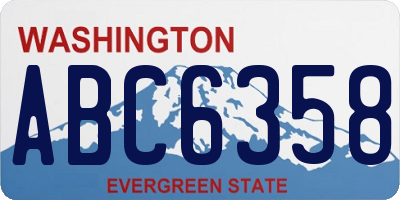 WA license plate ABC6358