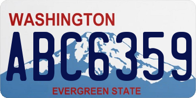 WA license plate ABC6359
