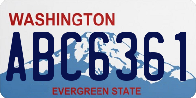WA license plate ABC6361