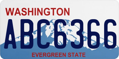 WA license plate ABC6366