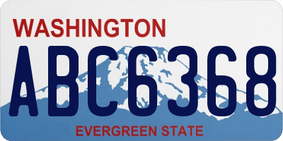 WA license plate ABC6368