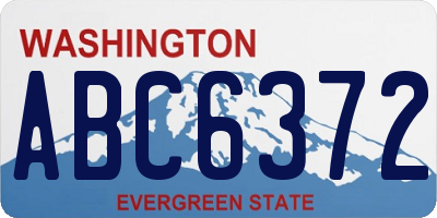 WA license plate ABC6372