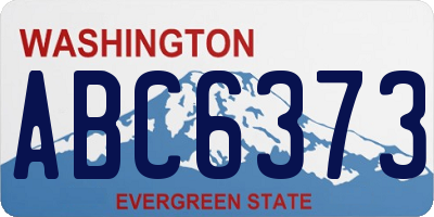 WA license plate ABC6373