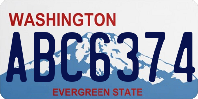 WA license plate ABC6374