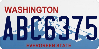 WA license plate ABC6375