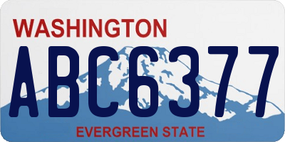 WA license plate ABC6377