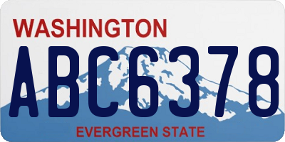 WA license plate ABC6378