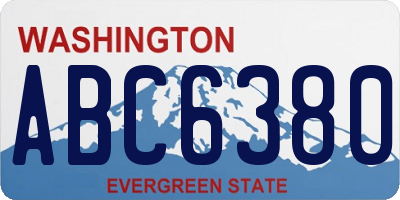 WA license plate ABC6380